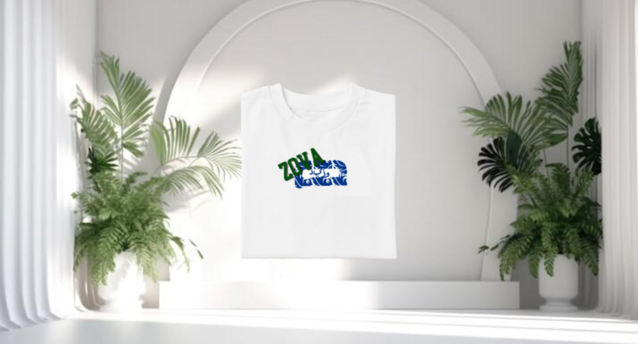 ZOVA blue , green tee