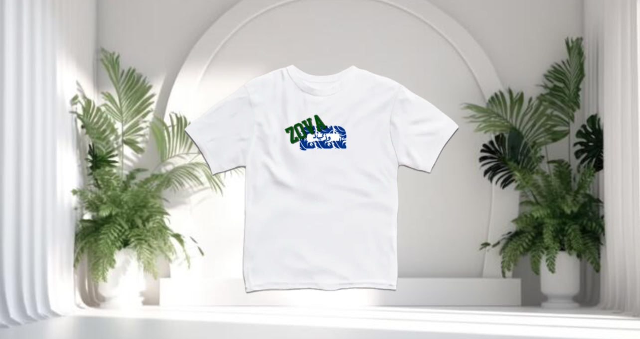 ZOVA blue , green tee